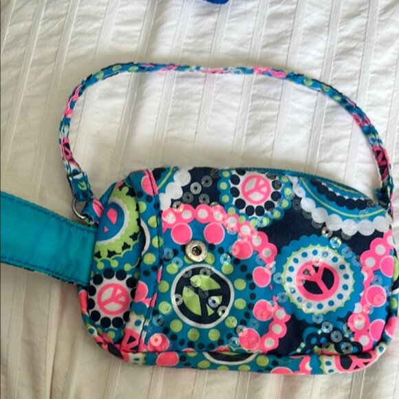 Justice Blue and Pink Clutch with Vibrant Pattern - Picture 4 of 11